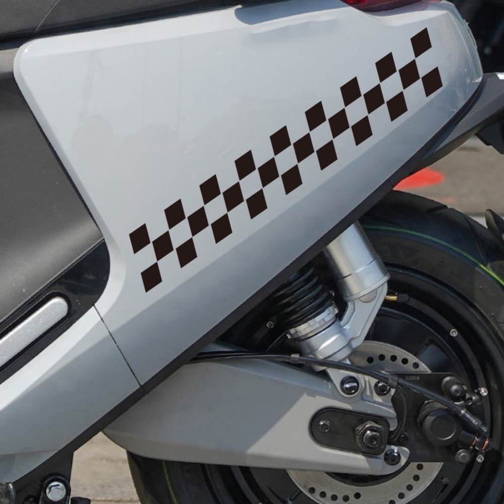 2 Stuks Geblokte Vlag Motorfie - Scooter Helmet Set recensie en prijs